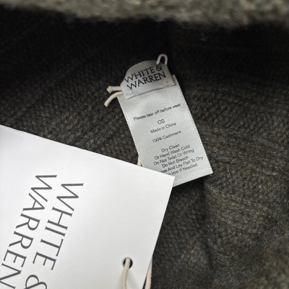 WHITE + WARREN CASHMERE RIBBED BEANIE - Picture 3 of 4